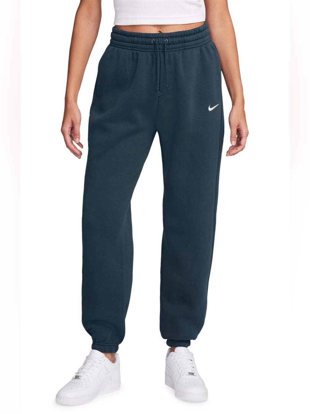 Nike Phoenix Fleece High Waisted Oversized Jogger Sweatpants Color Sail NWT XXL